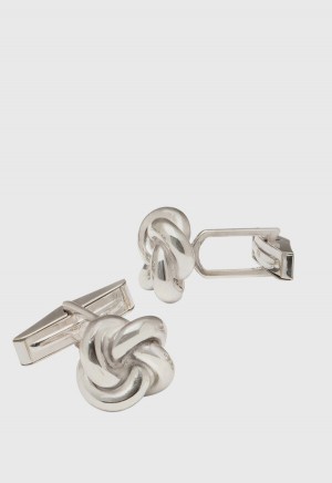 Paul Stuart Sterling Silver Knot Cufflinks Silver | AU_PAUL86875