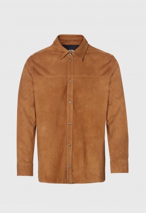 Paul Stuart Suede Shirt Jacket Brown | AU_PAUL15522