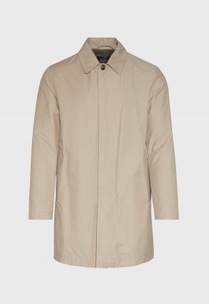 Paul Stuart Tailored Fit Raincoat Khaki | AU_PAUL48326