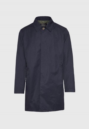 Paul Stuart Tailored Fit Raincoat Navy | AU_PAUL48245