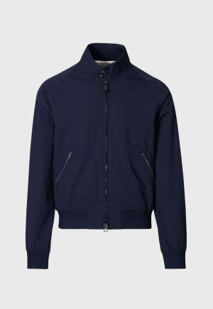 Paul Stuart Technical Jersey Bomber Jacket Navy | AU_PAUL60007