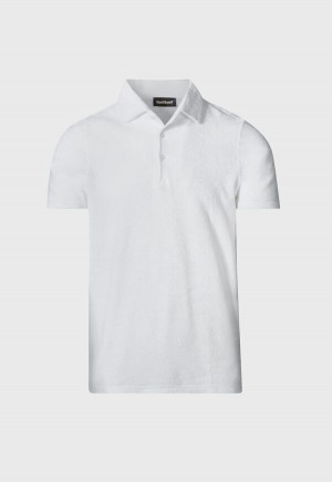 Paul Stuart Terry Cloth Short Sleeve White | AU_PAUL60209