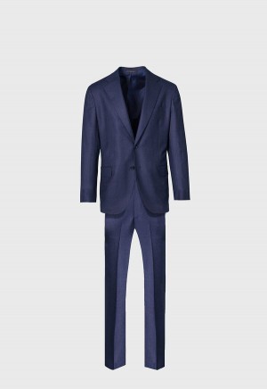 Paul Stuart Textured Solid Wool Suit Navy | AU_PAUL49820