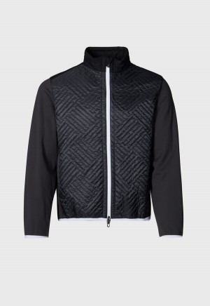 Paul Stuart Tonal Parquet Blouson Jacket Black | AU_PAUL84250