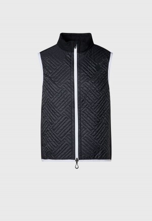 Paul Stuart Tonal Parquet Logo Vest Black | AU_PAUL86923