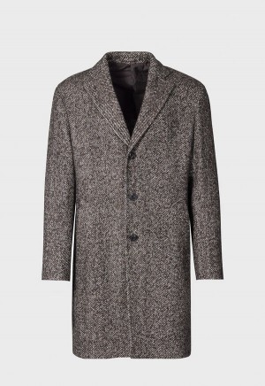 Paul Stuart Tweed Single Breasted Coat Brown | AU_PAUL49889