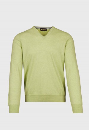 Paul Stuart V-Neck Light Green | AU_PAUL21640