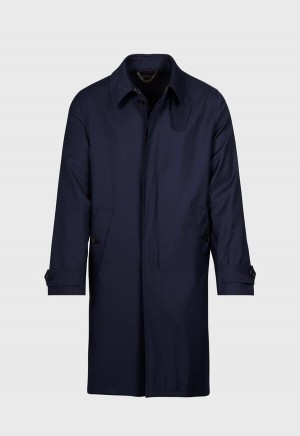 Paul Stuart Water Repellent Wool Coat Navy | AU_PAUL89624