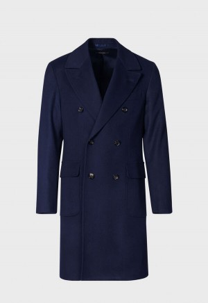 Paul Stuart Water Repellent Wool Coat Navy | AU_PAUL52610