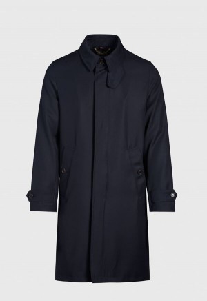 Paul Stuart Water Repellent Wool Coat Navy | AU_PAUL57463