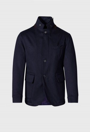 Paul Stuart Wool Cashmere Hybrid Blazer Navy | AU_PAUL11382