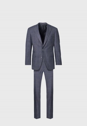 Paul Stuart Wool Cashmere Plaid Paul Suit Grey | AU_PAUL85620