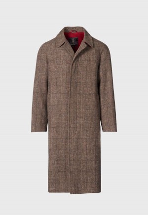 Paul Stuart Wool Parquet Kensington Coat Brown | AU_PAUL21533