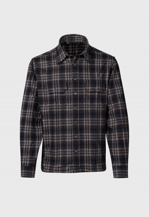 Paul Stuart Wool Plaid Overshirt Brown | AU_PAUL51368