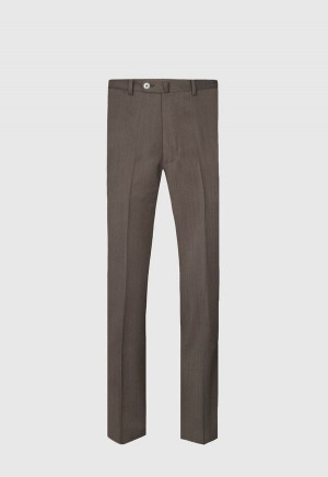 Paul Stuart Wool Soft Cavalry Twill Dark Brown | AU_PAUL85767