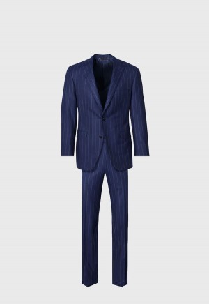 Paul Stuart Wool Stripe Paul Navy | AU_PAUL24522