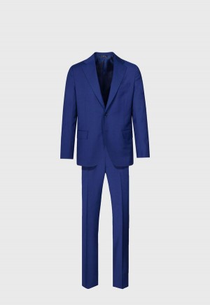 Paul Stuart Wool Tick Weave Suit Blue | AU_PAUL94136