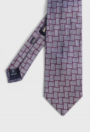 Paul Stuart Woven Silk Deco Burgundy | AU_PAUL96469