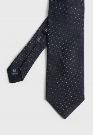 Paul Stuart Woven Silk Micro Pattern Black | AU_PAUL47199