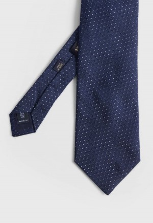 Paul Stuart Woven Silk Micro Pattern Blue | AU_PAUL65132