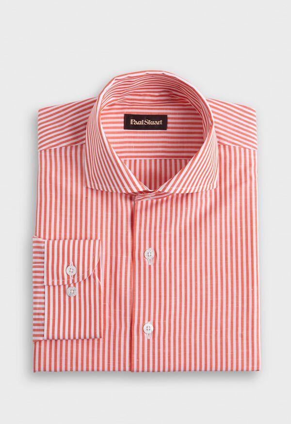 Paul Stuart Bengal Stripe Cotton & Linen Orange | AU_PAUL70716