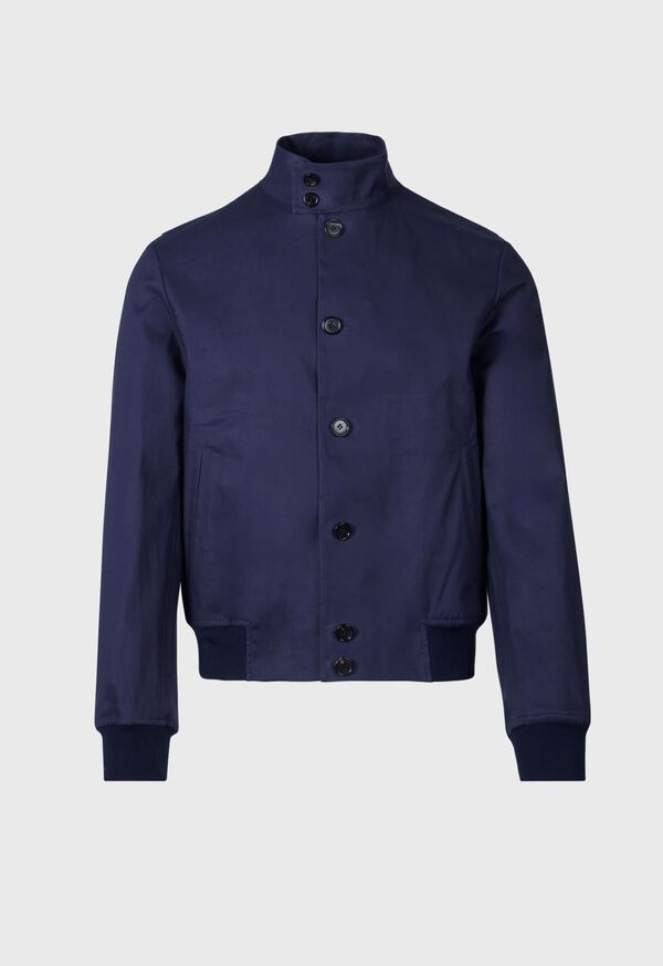 Paul Stuart Bonded Cotton Bomber Jacket Navy | AU_PAUL31932