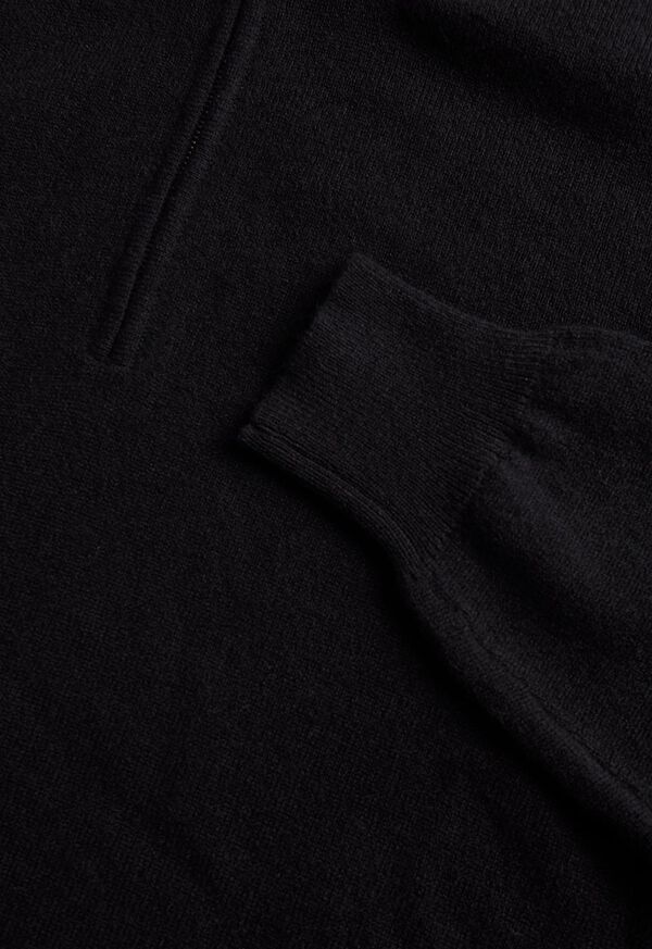 Paul Stuart Cashmere 1/4 Zip Black | AU_PAUL56819