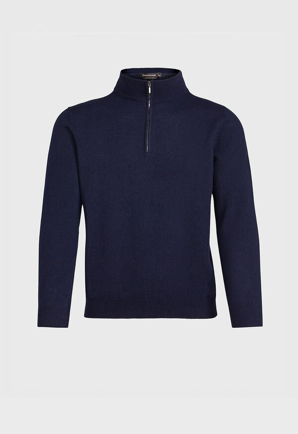 Paul Stuart Cashmere 1/4 Zip Blue | AU_PAUL72477