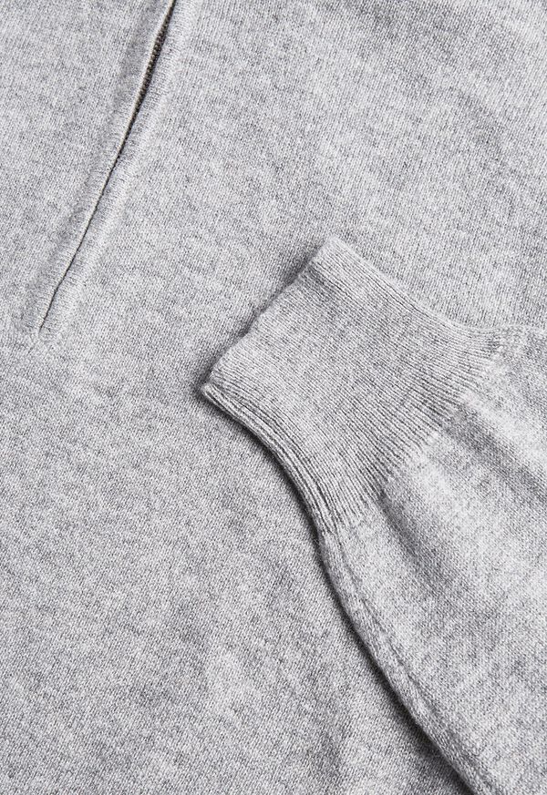 Paul Stuart Cashmere 1/4 Zip Light Grey | AU_PAUL73335