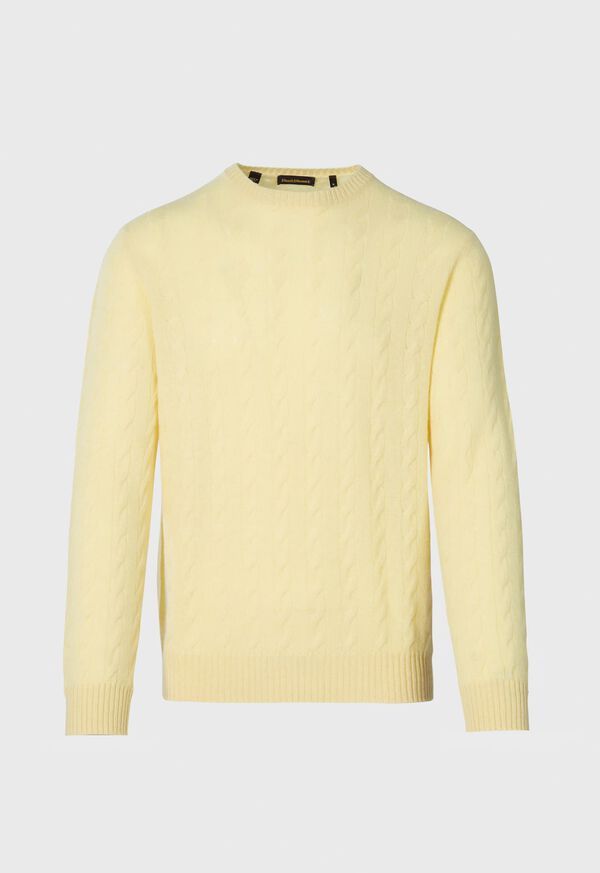 Paul Stuart Cashmere Cable Crewneck Yellow | AU_PAUL72618