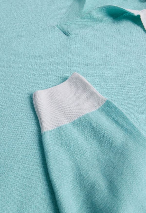 Paul Stuart Cashmere Open Collar Mint | AU_PAUL12198