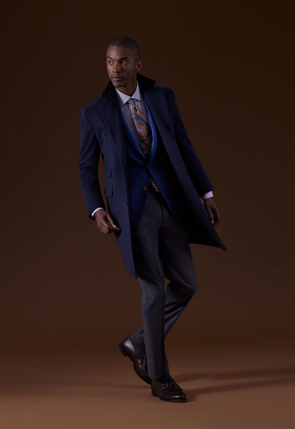 Paul Stuart Cashmere Overcoat Blue | AU_PAUL27770