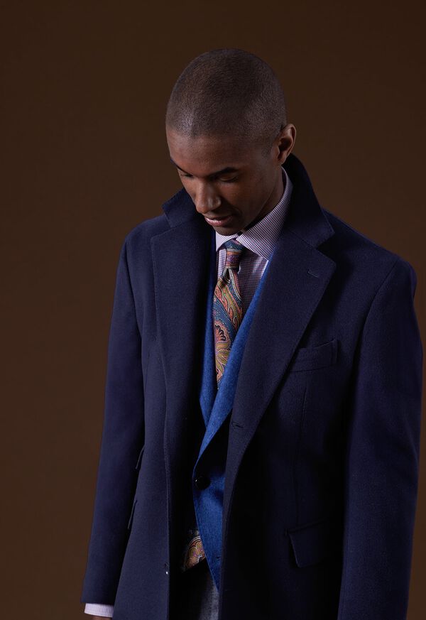 Paul Stuart Cashmere Overcoat Blue | AU_PAUL27770