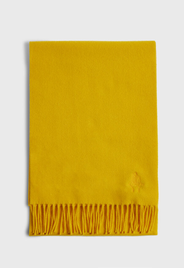 Paul Stuart Cashmere Scarf with Fringe Yellow | AU_PAUL47433