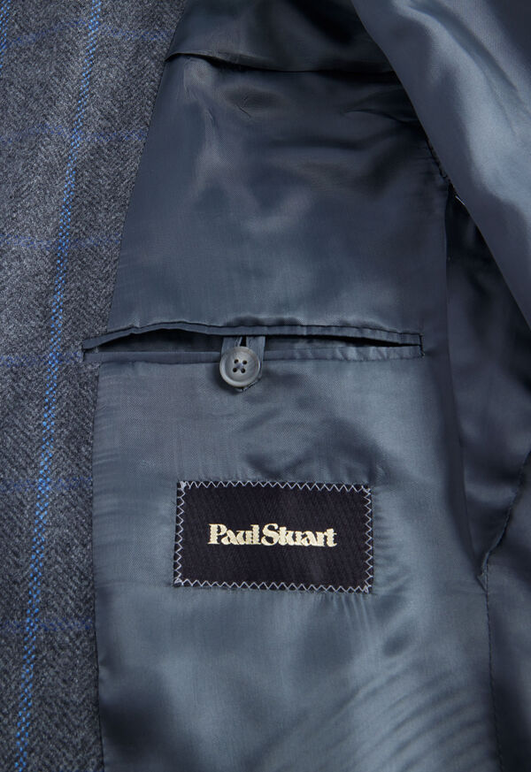 Paul Stuart Cashmere Window Pane Stuart Grey / Blue | AU_PAUL35787