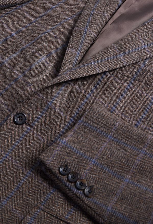 Paul Stuart Cashmere Windowpane Paul Brown / Blue | AU_PAUL97627