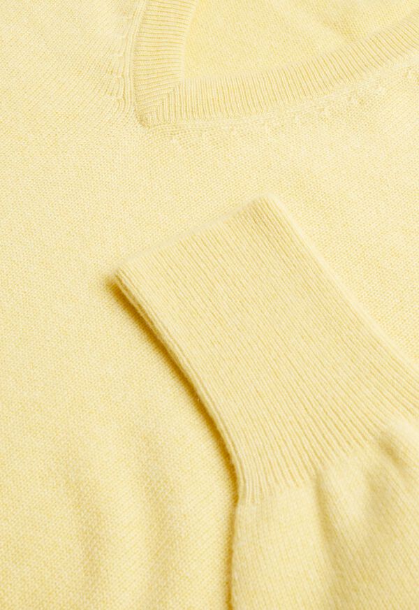 Paul Stuart Classic Cashmere Double Ply V-Neck Yellow | AU_PAUL79634