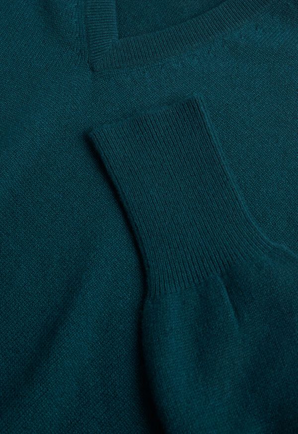 Paul Stuart Classic Cashmere Double Ply V-Neck Dark Green | AU_PAUL64382