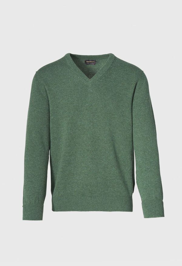 Paul Stuart Classic Cashmere Double Ply V-Neck Olive | AU_PAUL24383