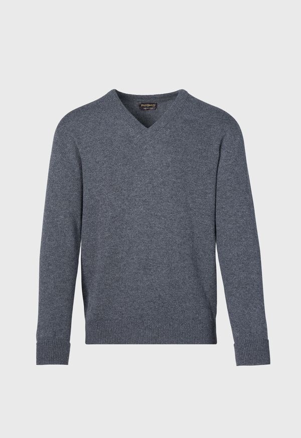 Paul Stuart Classic Cashmere Double Ply V-Neck Grey | AU_PAUL13339