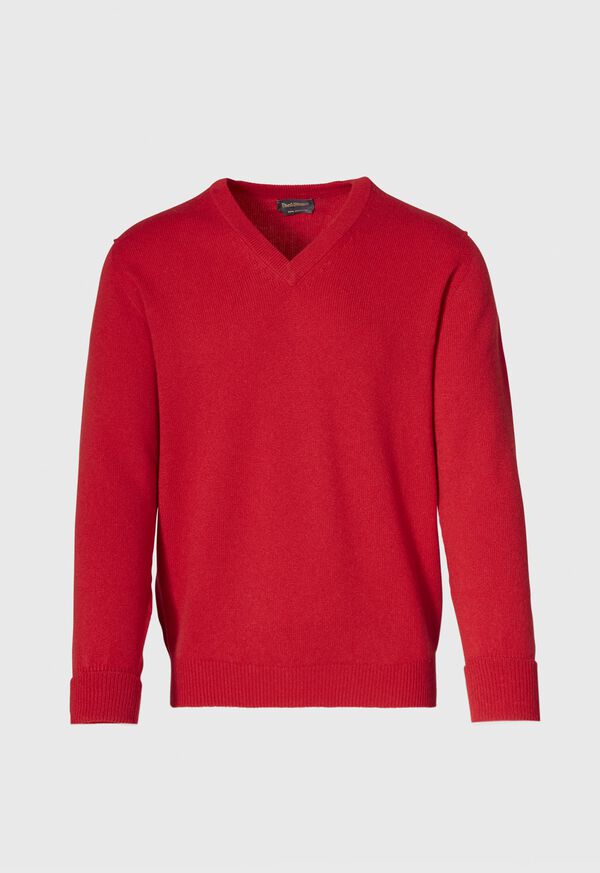 Paul Stuart Classic Cashmere Double Ply V-Neck Red | AU_PAUL62243