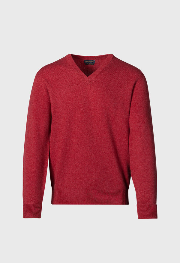 Paul Stuart Classic Cashmere Double Ply V-Neck Dark Red | AU_PAUL85132