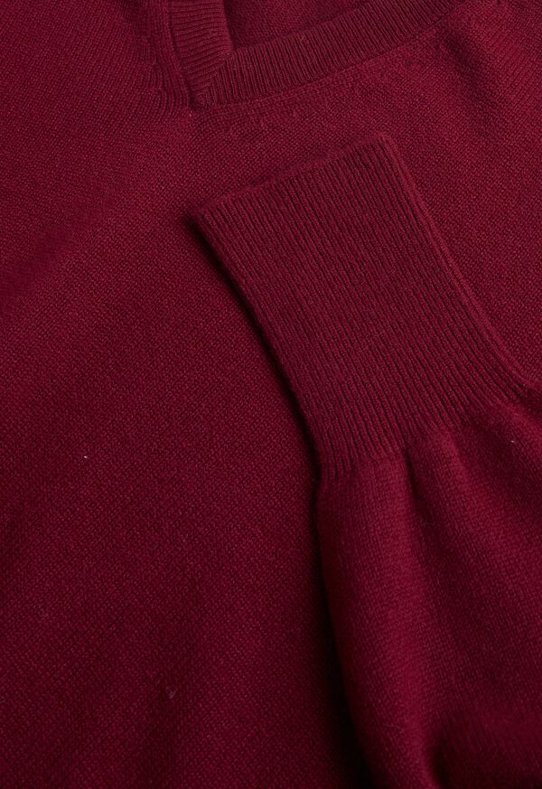 Paul Stuart Classic Cashmere Double Ply V-Neck Burgundy | AU_PAUL48297