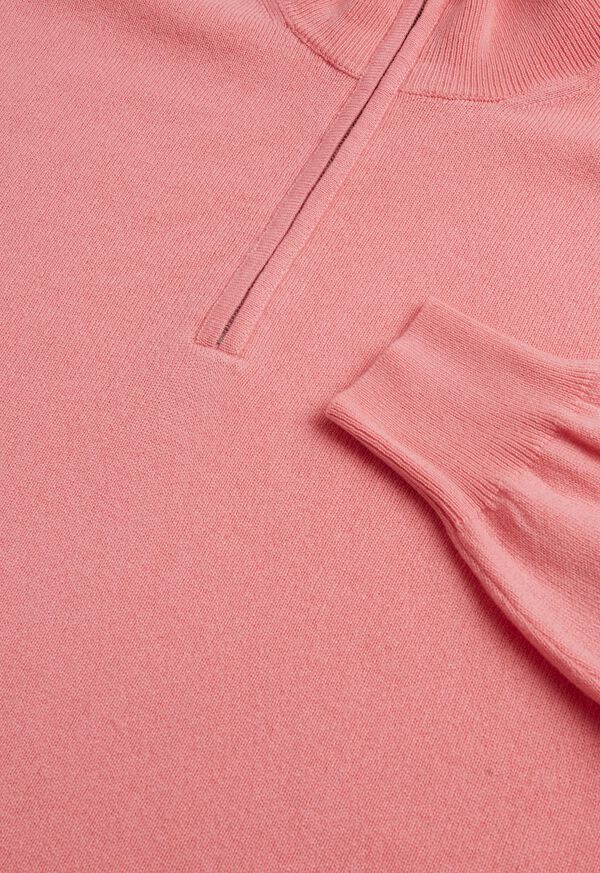 Paul Stuart Classic Cashmere Quarter Zip Light Pink | AU_PAUL48709