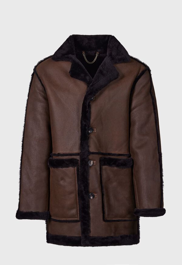 Paul Stuart Cocoa Suede Shearling Coat Brown | AU_PAUL87447