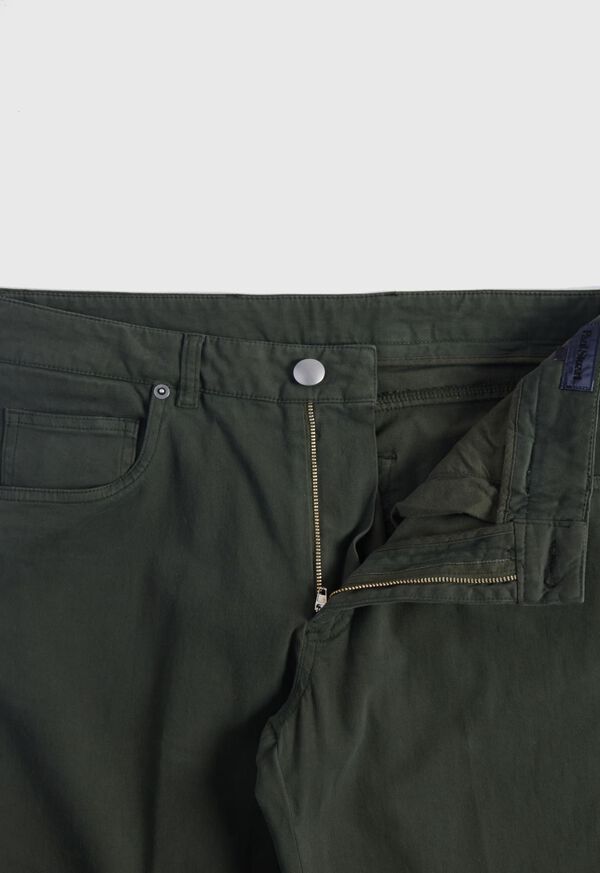 Paul Stuart Cotton Five Pocket Olive | AU_PAUL78355