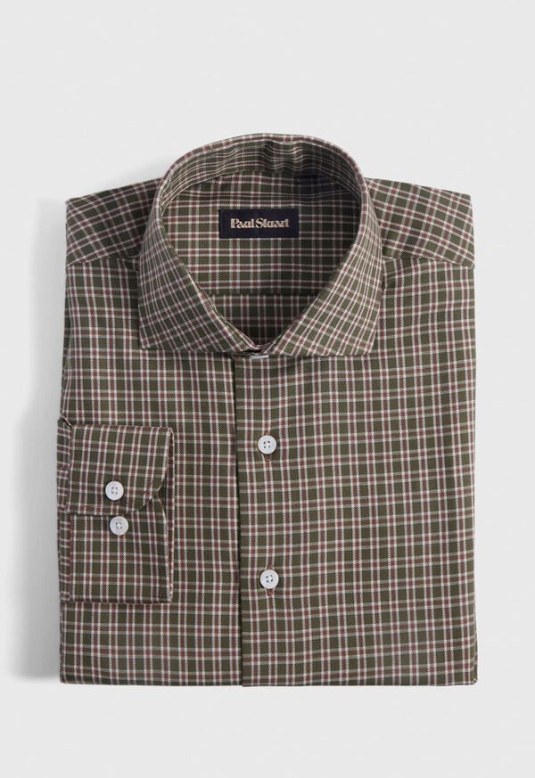 Paul Stuart Cotton Flannel Plaid Brown / Olive | AU_PAUL99876