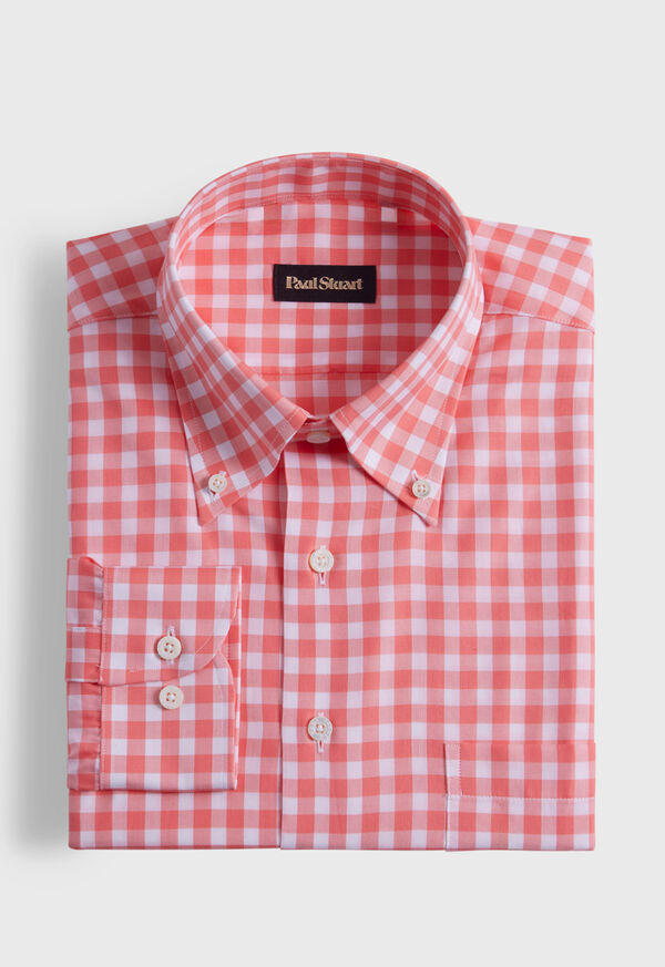 Paul Stuart Cotton Gingham Coral | AU_PAUL77437