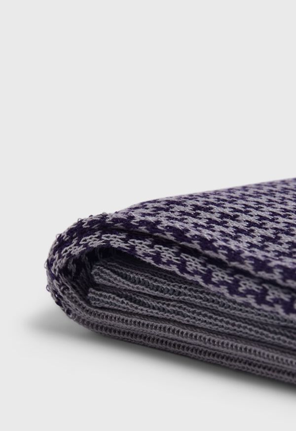 Paul Stuart Cotton Houndstooth Purple / Silver | AU_PAUL50980