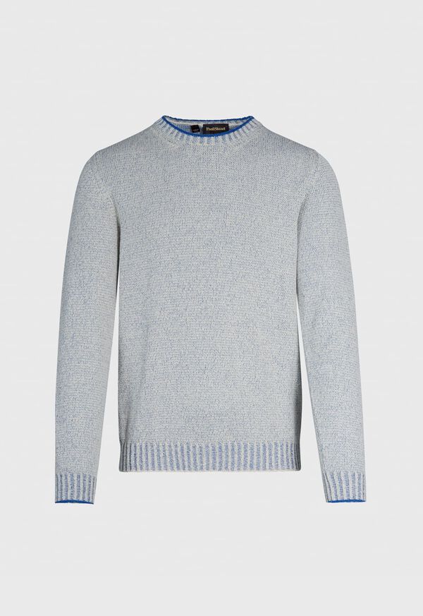 Paul Stuart Cotton Mouliné Crewneck Royal Blue | AU_PAUL98701